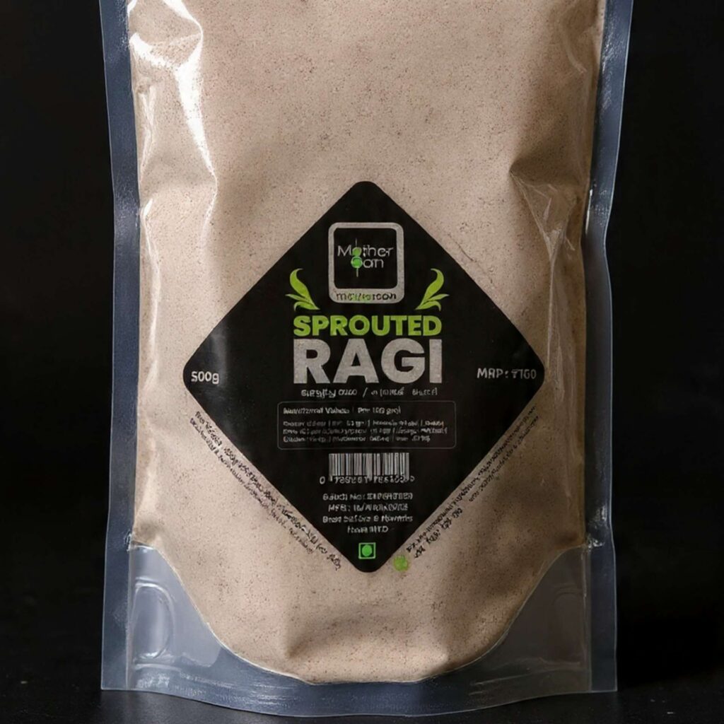 Mothercan Sprouted Ragi Powder Pouch (500g) – Boosted Nutrition by Sprouting