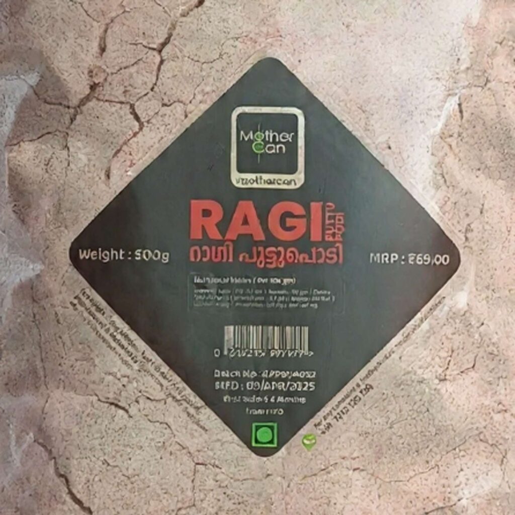 Mothercan Ragi Puttu Podi 1Kg Pocuh | Ragi Powder for Steam Cake | High Fiber